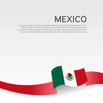 Mexico flag on a white background. Vector banner design, mexico national poster Stock Illustration