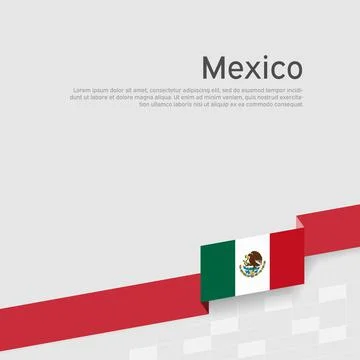 Mexico flag on a white background. Vector banner design, mexico national poster Ilustración de archivo