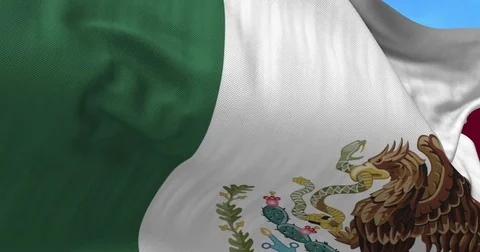 Mexico Flag in the Wind 库存影片 76685881