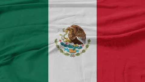 Mexico Flag Wind Waves Fabric in Breeze Stock Photos