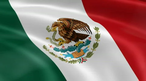 Mexico FlagInTheWind Stock Footage