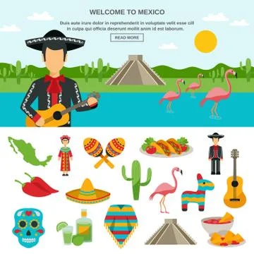 Mexico Flat Icon Stockillustratie