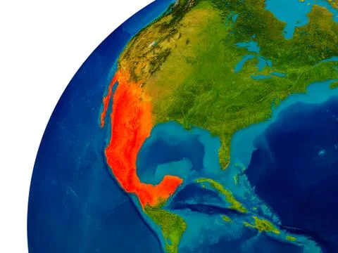 Mexico on globe Stock Illustration