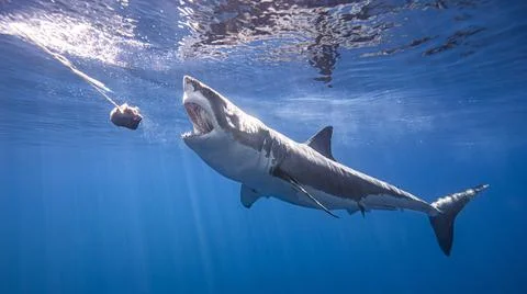 Mexico, Guadalupe Island, Great white shark underwater Stock Photos