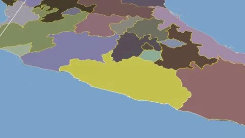 Mexico - Guerrero outlined on solid map Illustrazione stock