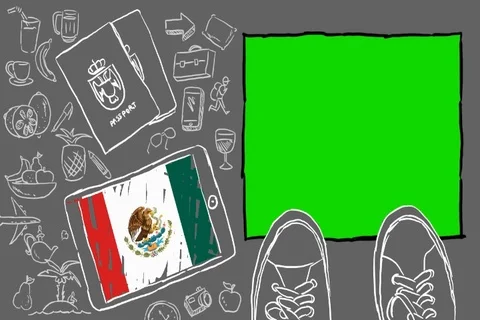 Mexico - Hand-drawn - touchscreen flag - Illustration - SD Video stock 90627610