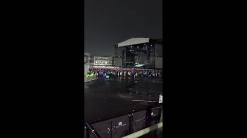 Mexico: Heavy Rain Forces Cancellation Of Billie Eilish Outdoor Concert In C... Stock Footage 237260575