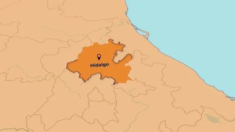 Mexico Hidalgo Map Animation – State Highlight | 4K Stockbeeldmateriaal 347941916