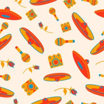 Mexico icon pattern background for mexican event Stock Illustration