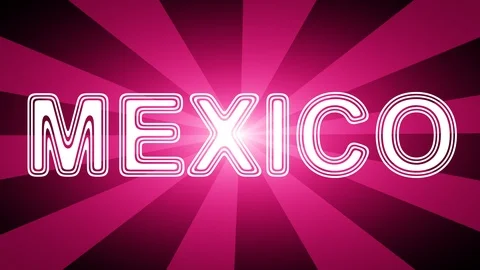 Mexico icon in red abstract background with rays. Video stock 114021502