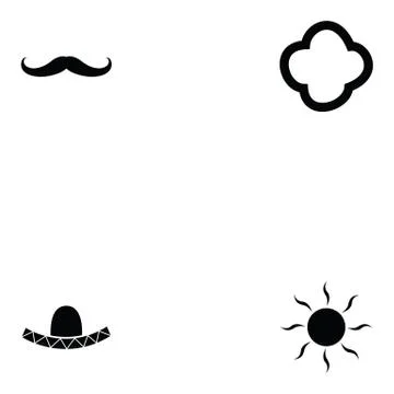 Mexico icon set Stock Illustration