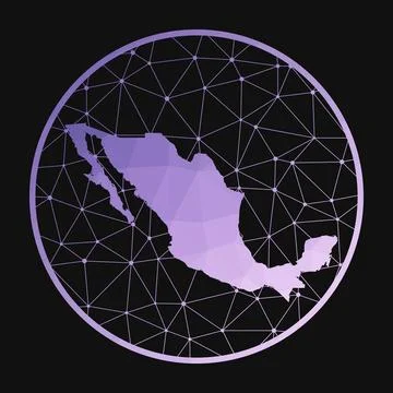 Mexico icon. Vector polygonal map of the country. Mexico icon in geometric .. Stock Illustration