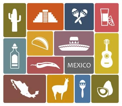 Mexico icons Stock Illustration