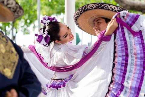 Mexico, Jalisco, Xiutla dancer, folkloristic Mexican dancers, couple Stock Photos