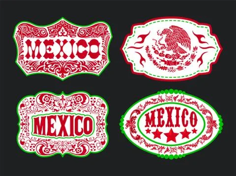Mexico Label Emblem vector master collection design. Stock Illustration
