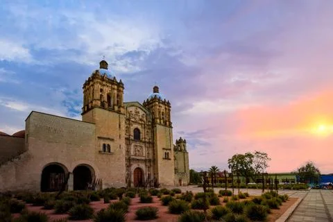 Mexico, Landmark Santo Domingo Cathedral in historic Oaxaca city center Stock Photos
