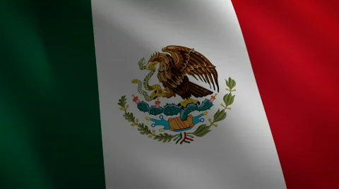 Mexico looping flag waving in the wind Stock Footage 796560