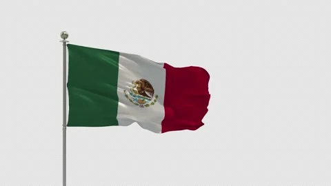 Mexico Looping Of The Waving Flag Pole With Alpha 스톡 동영상 162109887