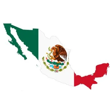 Mexico map 3d Illistration on white background with clipping path Stock Illustration