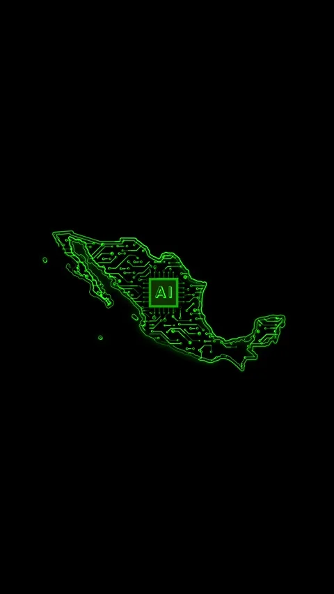 Mexico Map AI Chipset Technology Opener Stock-Footage 337172142