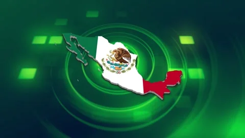 Mexico Map and Flag Background Stock Footage 344029077
