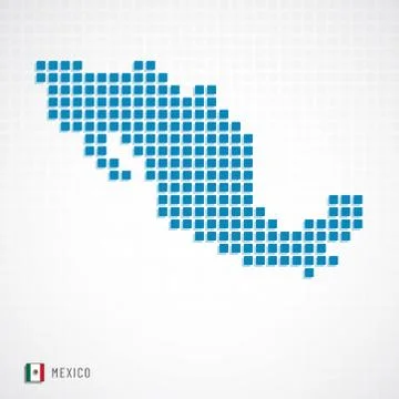 Mexico map and flag icon Illustrazione stock