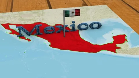 Mexico Map and Mexico Flag Stock-Footage 275194234