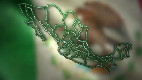 mexico map animation, mexico flag | Stock Video | Pond5