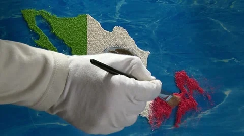 Mexico map - artist Video stock 11948314