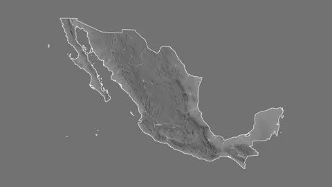 Mexico map - cartoon. Regions. Grayscale... | Stock Video | Pond5