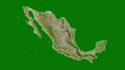 Mexico Map - Cartoon. Regions. Satellite 