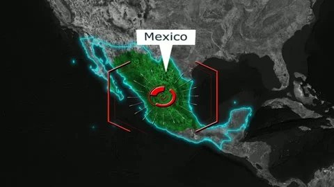 Mexico Map - Cyber Attack Stock Footage 268693915