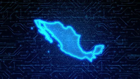 Mexico Map Digital Technology Opener Stock Footage 335081598