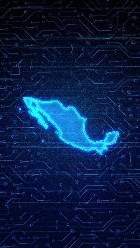 Mexico Map Digital Technology Opener Video stock 336313218