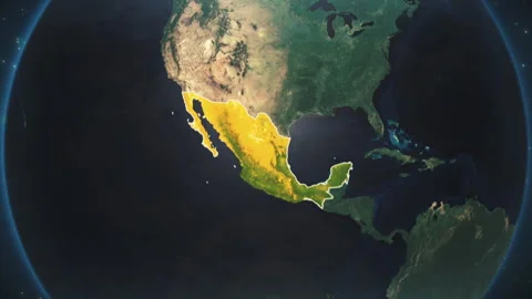 Mexico Map On Earth Globe Stockbeeldmateriaal 238003939