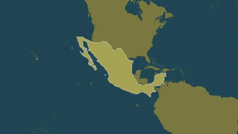 Mexico map - extract. Border. Pattern. Labels Stock Footage 321817144
