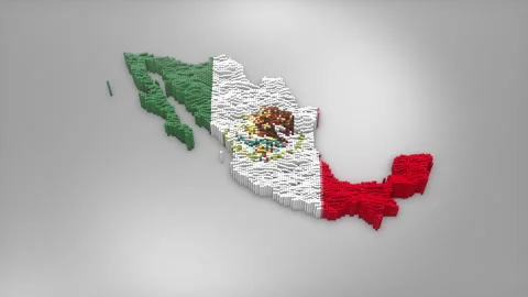 Mexico Map with Flag Intro Background Stock Footage 315162342