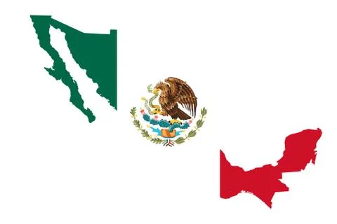 Mexico map flag vector illustration 스톡 일러스트