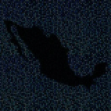 Mexico map on hex code illustration Stockillustratie