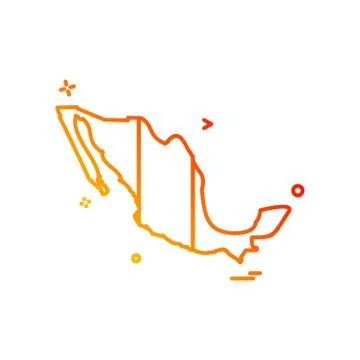 Mexico map icon design vector Stock Illustration