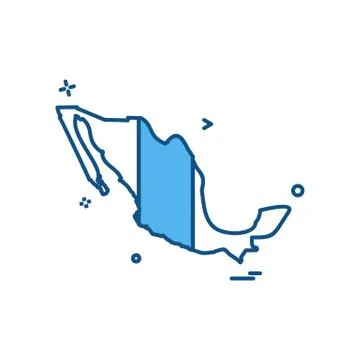 Mexico map icon design vector Stock Illustration