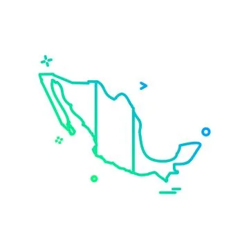 Mexico map icon design vector Stock Illustration