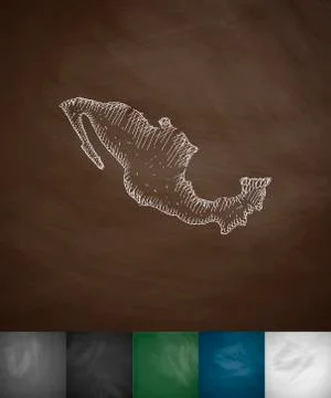 Mexico map icon. Hand drawn vector illustration Stock Illustration