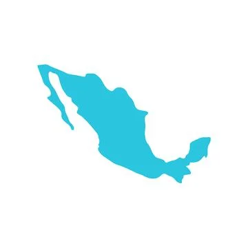 Mexico map icon. Isolated on white background. From blue icon set. Stock Illustration