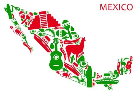 Mexico map Stock Illustration