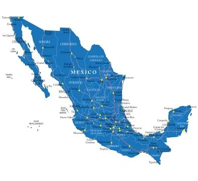 Mexico map Stock Illustration
