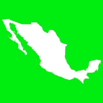Mexico Map Outline on Green Screen Illustrazione stock