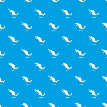 Mexico map pattern vector seamless blue Illustrazione stock