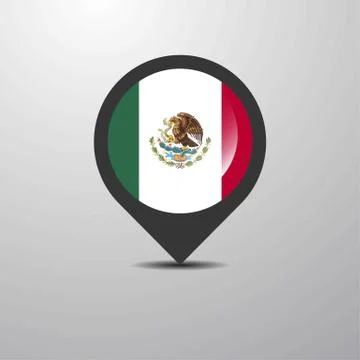 Mexico Map Pin 스톡 일러스트