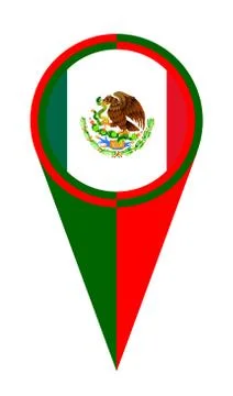 Mexico Map Pointer Location Flag Illustrazione stock